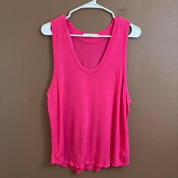 Free People Tops - Free People We The Free Hot Pink Scoop Neck Tank Top Large Boho Fuchsia